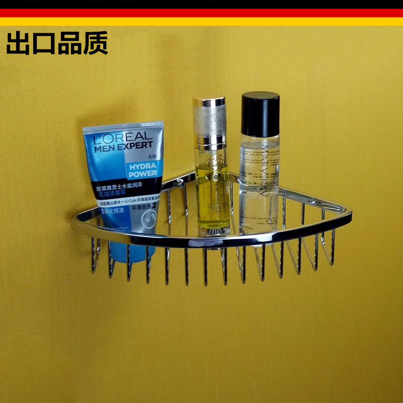 出口德国卫生间三角架沐浴露架子浴室置物架304不锈钢转角架角篮