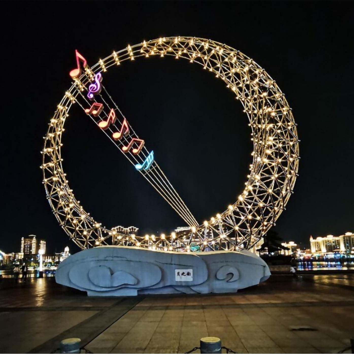 太湖之眼音乐喷泉雕塑景观灯广场公园户外互动大型景观照明音符灯