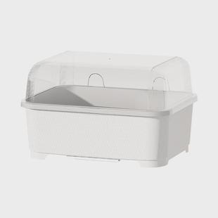 碗碟家用盖勺子放盒整理碗碗柜收纳盒带碗筷简易沥水置物箱厨房架