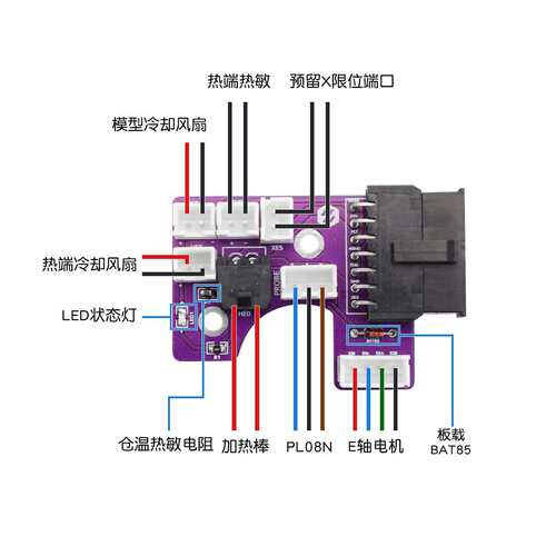 VORON 2.4热端转接板 理线 自带BATD5二极管腔温热敏配端子 零件
