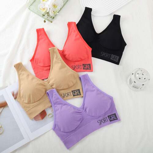 Womens Ladies Solid Outdoor Pcs Wireless Yoga Sports Wear