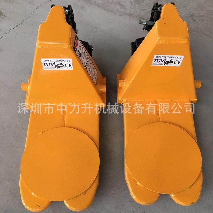 2吨吨超宽超短手动叉车液压搬运车加长小型托盘车地牛