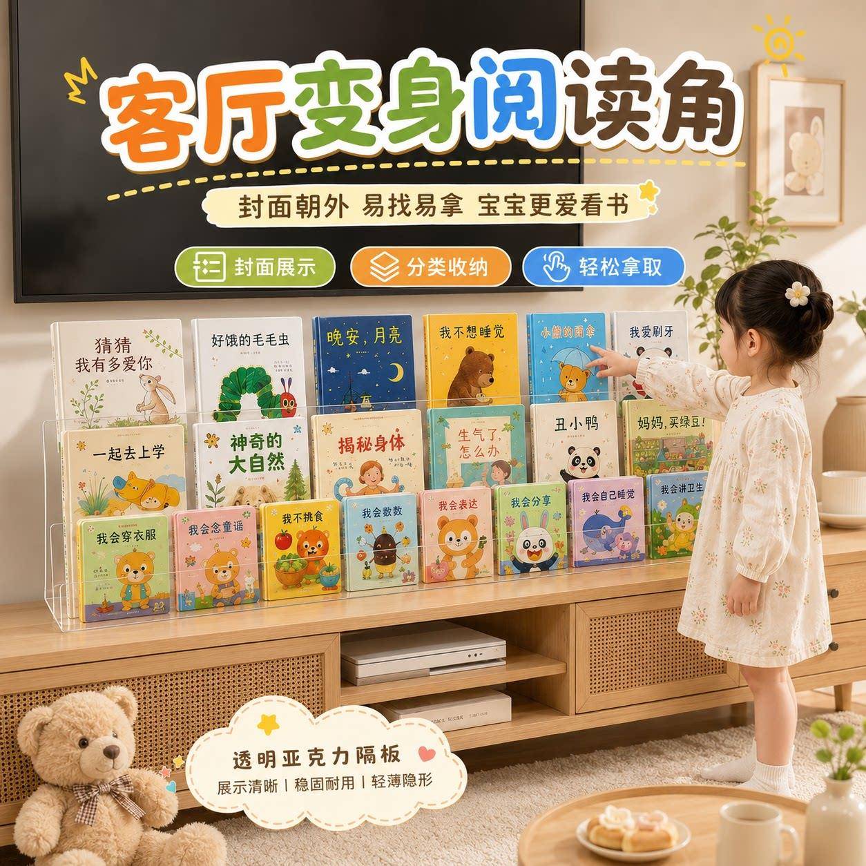 儿童绘本透明挡板书架图书馆防尘防掉落l型亚克力pvc书桌边缘挡板图片