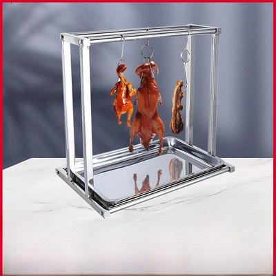 304商业开档桌挂肉架不锈钢烤培根架烤鹅烤鸡雏鸽叉烤培根