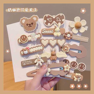 Cute Childrens Hairpin Milk Curry Color Side Clip Bangs Hai