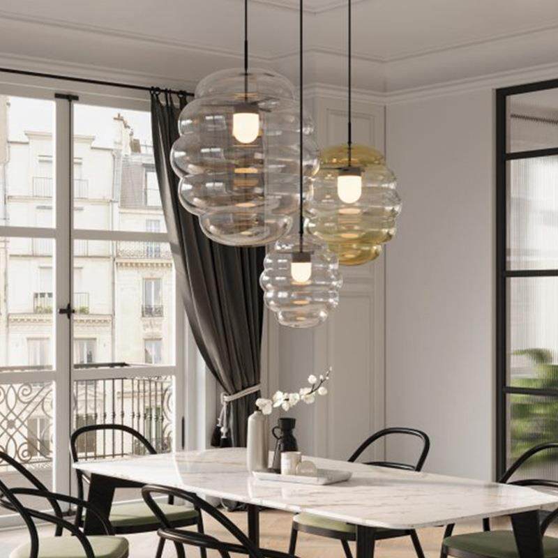 个性蜂巢设计咖啡店橱窗灯北欧玻璃服装店餐厅火锅店飘窗氛围吊灯