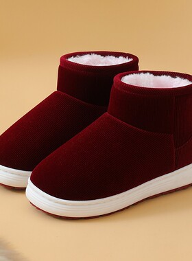 男女款保暖防滑居家外穿高包跟棉拖鞋加厚底防滑老人棉鞋妈妈鞋冬