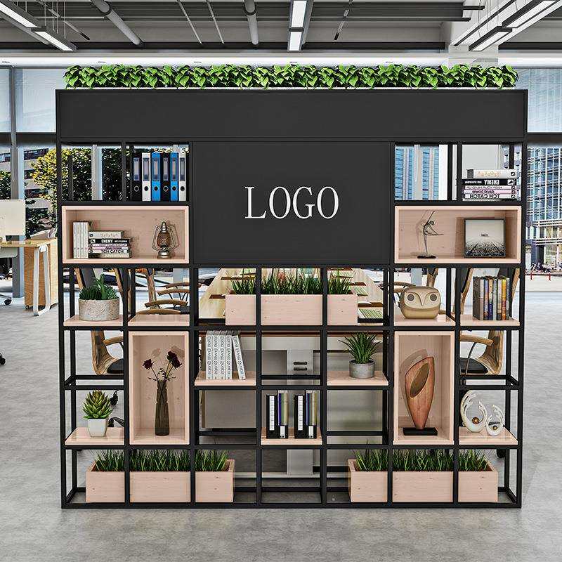 铁艺置物书架花店餐客厅隔断屏风玄关阳台多层绿植装饰办公室LOGO
