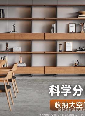 tlof铁艺客厅木书架实ASG书柜置物架落地多靠层展示陈列阅读一体