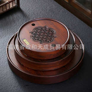 茶托盘干泡台乌金石小号茶台户外排水 茶盘茶具客厅家用茶海电木款