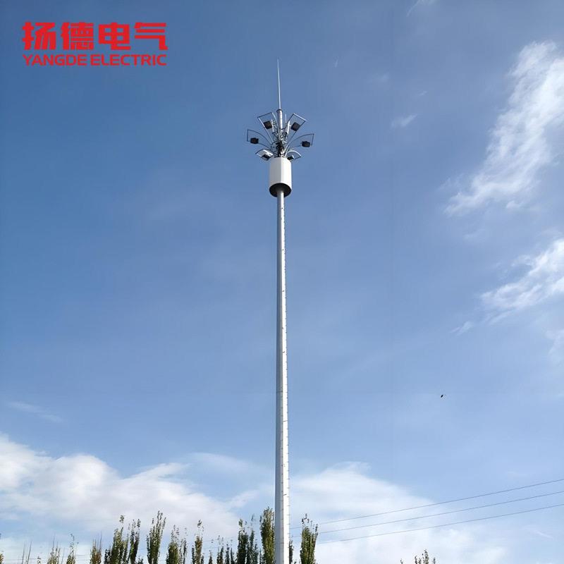 生产加工热镀锌喷塑45米管爬梯带休息平台移动信号通信塔
