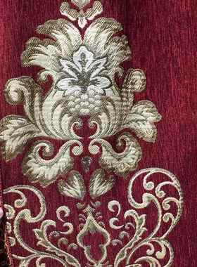 欧式厅雪别尼尔窗帘提花窗成品高档墅飘窗客加厚遮80905光隔音帘