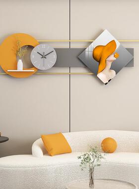 创装意金VXD属壁挂装立体组合挂表饰画餐墙面饰晶厅瓷画壁饰置物