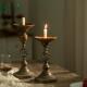 美式 饰道具光晚餐摆件中古蜡 烛仿古旧蜡烛台A2834餐厅托浪做漫装