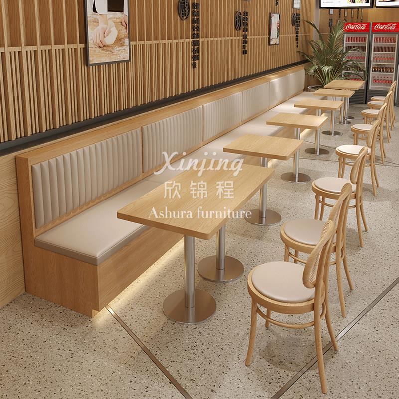 定制西餐厅靠墙卡座沙发桌子餐饮商用甜品奶茶店桌椅组合港式茶桌