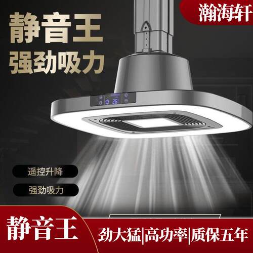 棋牌室吸烟灯空气净化器静音家用升降吊灯麻将馆抽排烟机换气扇
