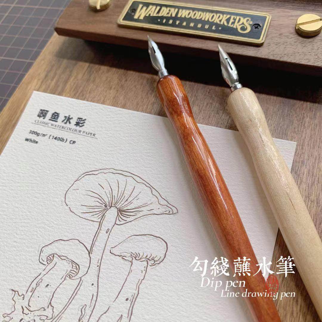 立川笔尖蘸水笔钢笔淡彩漫画勾线笔防水墨水学生画笔练字笔极细笔图片