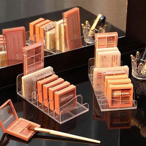 Makeup Desk Eyeshadow Palette Organizer, Transparent Powder