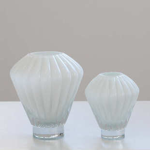 怡露工艺新品厚重白瓷黑色灯笼玻璃花瓶软装设计家居工艺品批发