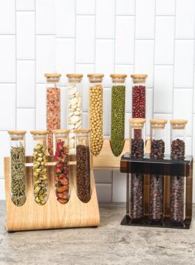 全屋定制厨房整体橱柜具样板间软装饰品密封罐试管展示架饭厅台面