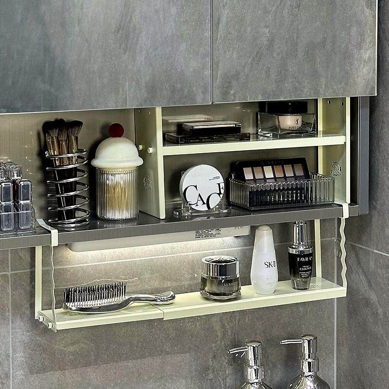 化妆室镜柜收纳盒洗漱台浴室柜下挂篮抽屉式放面霜化妆品置物架子