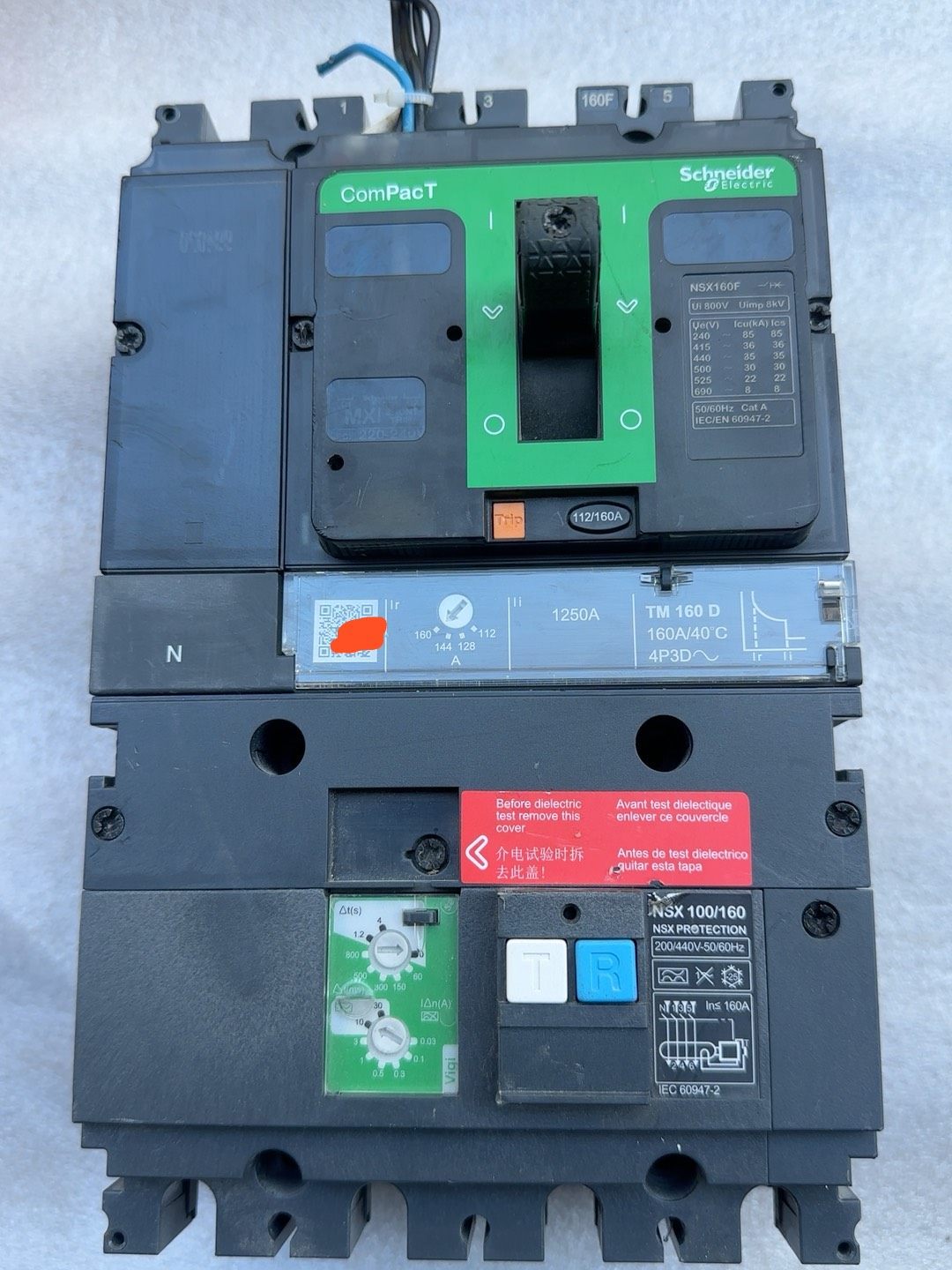 施耐德塑壳漏电保护断路器 NSX160F