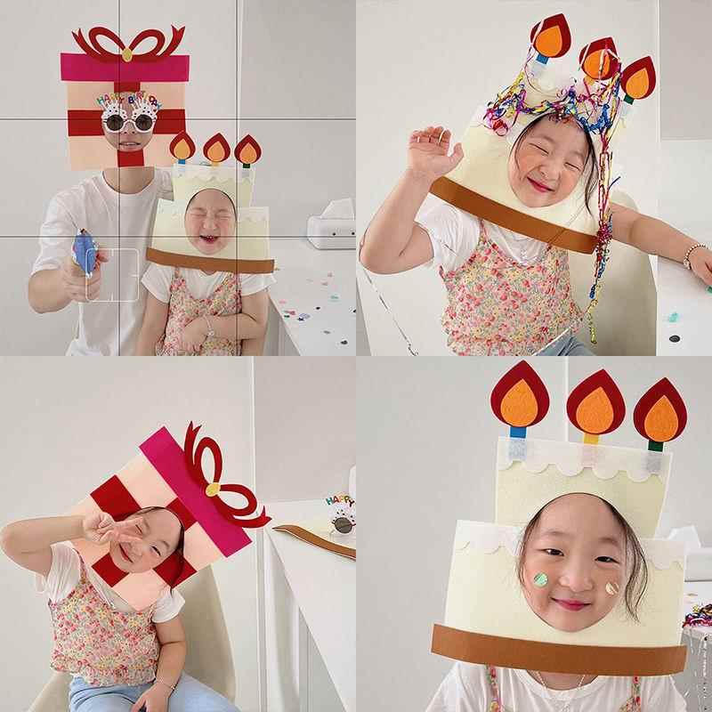 ins风小红书创意蛋糕头套帽子搞怪派对拍照装饰道具生日派对面具