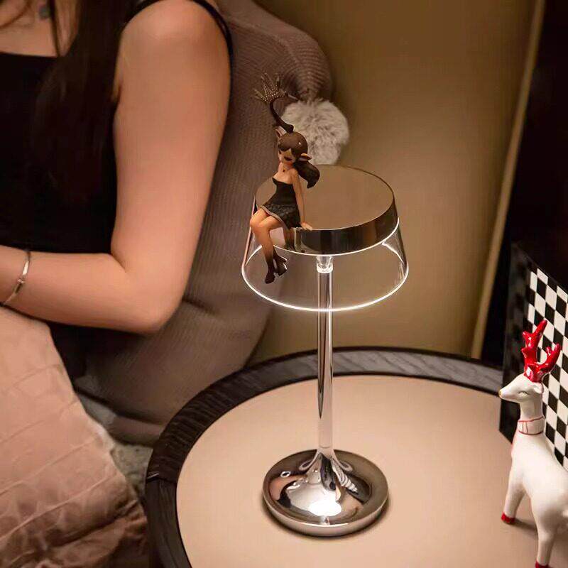 充电台灯床头灯现代简约轻奢高级感桌面装饰气氛灯无线 线卧室小