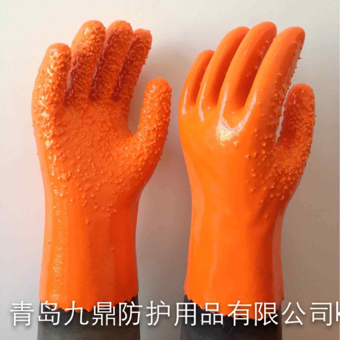 868滑保QHC劳手套全浸塑耐油防酸碱PVC工业耐磨防止防护劳保用滑