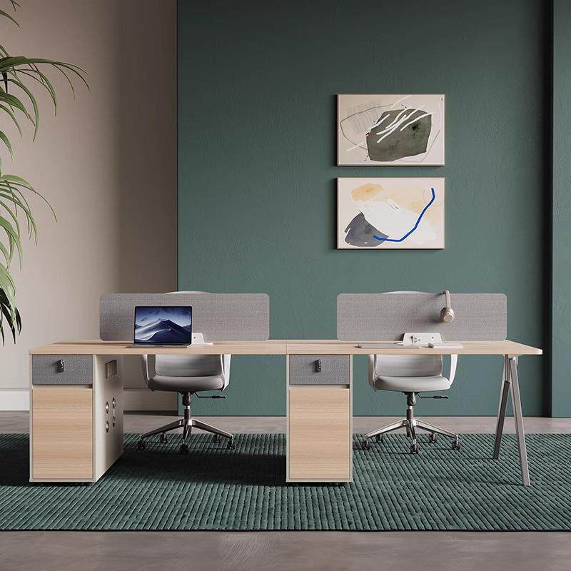 职员办公桌组合简约现代屏风员工位桌子时尚办公家具电脑桌4人位