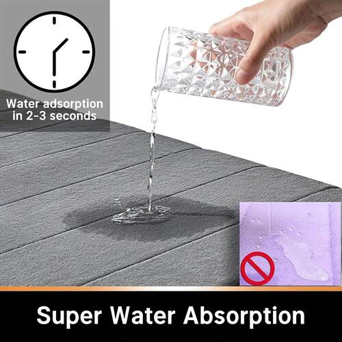 Bathroom water absorbing and anti slip striped floor mat, ca