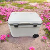 新款 全PU海钓箱45升户外露营保温箱车载食品保鲜箱储冰冷藏箱带轮
