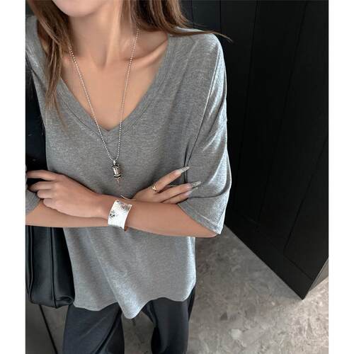 Large version off shoulder sleeve collar short shirt for