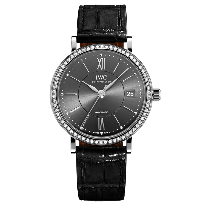 [9.8新]万国表柏涛菲诺系列精钢镶钻自动机械手表女表IW458104