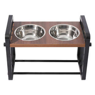 升降狗碗升高度可调节铁架宠物双碗升降宠物双碗不锈钢狗碗