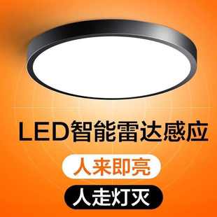 圆形声控走廊智能人体雷达感应吸顶灯 智能走廊工程过道楼梯LED灯