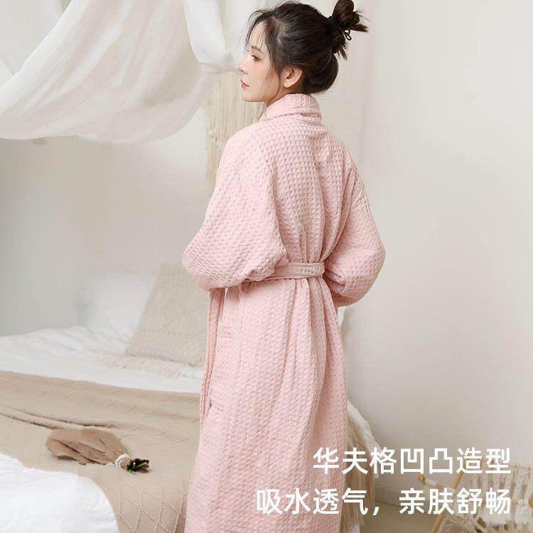 SHT浴袍a类女纯棉吸水干速2侣025不新款透气情款睡袍浴衣家居服掉