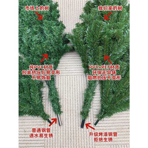 广朋圣诞工艺品PVC圣诞树加密圣诞树1.5米1.8米2.1米（不含围栏）