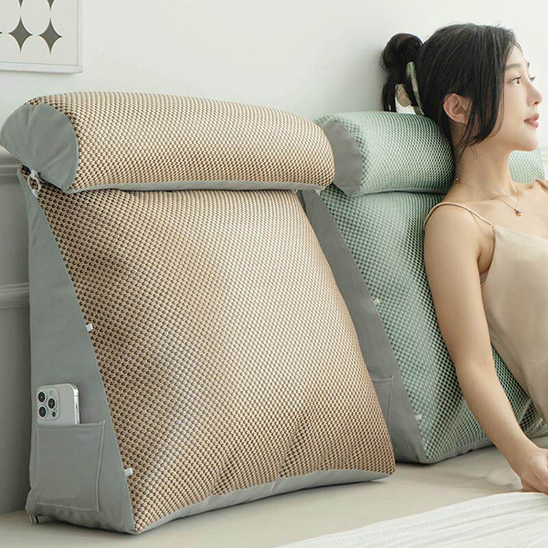 冰藤床头三角靠垫床上软包玩手机看书靠背榻榻米飘窗护腰靠枕垫