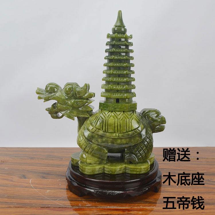 玉石层龙龟文昌塔摆件招财家居客厅玄关书桌书柜工艺品礼品聚财