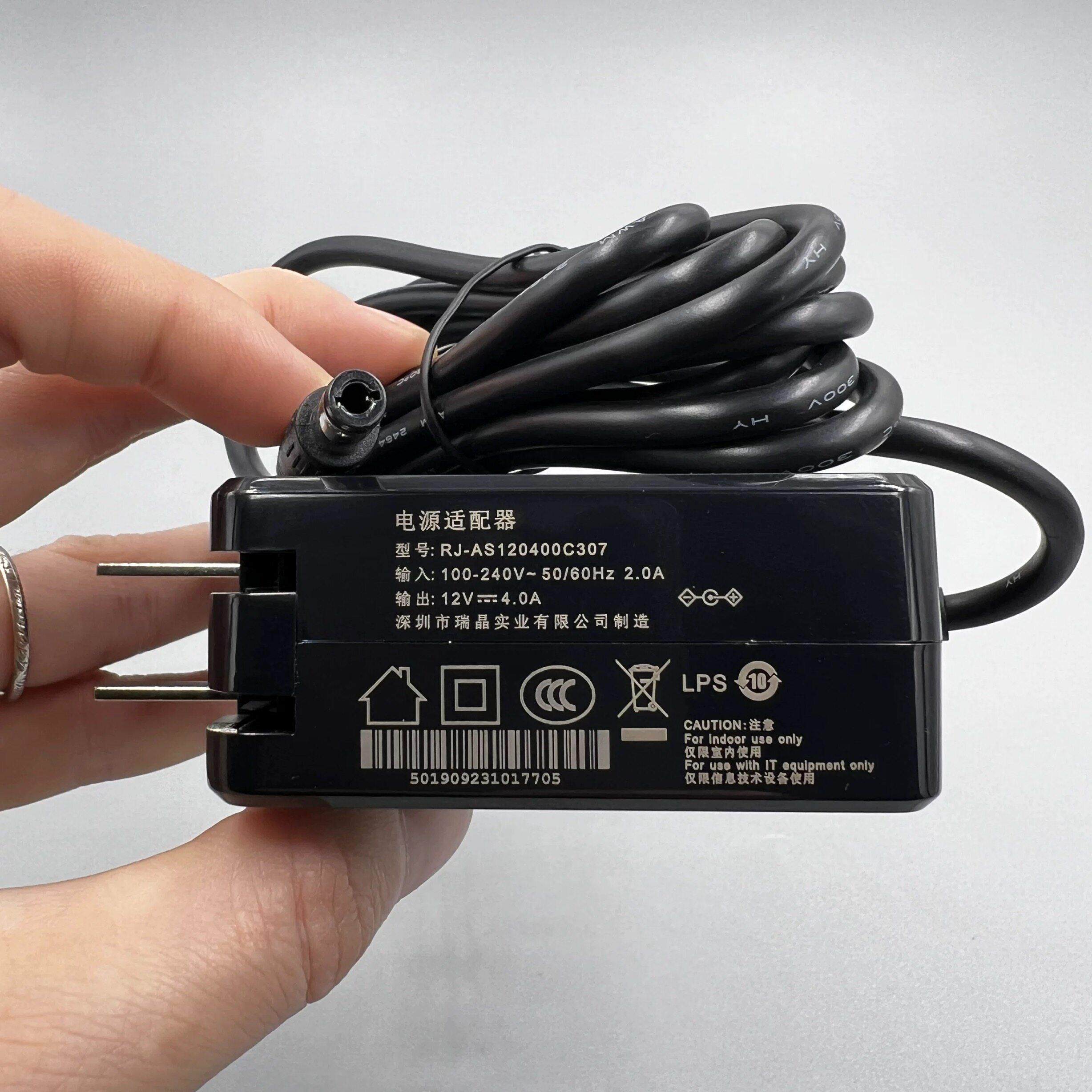 瑞晶12V4A电源配接器全新原装48W充电线DC5525适用监控显示器摄像