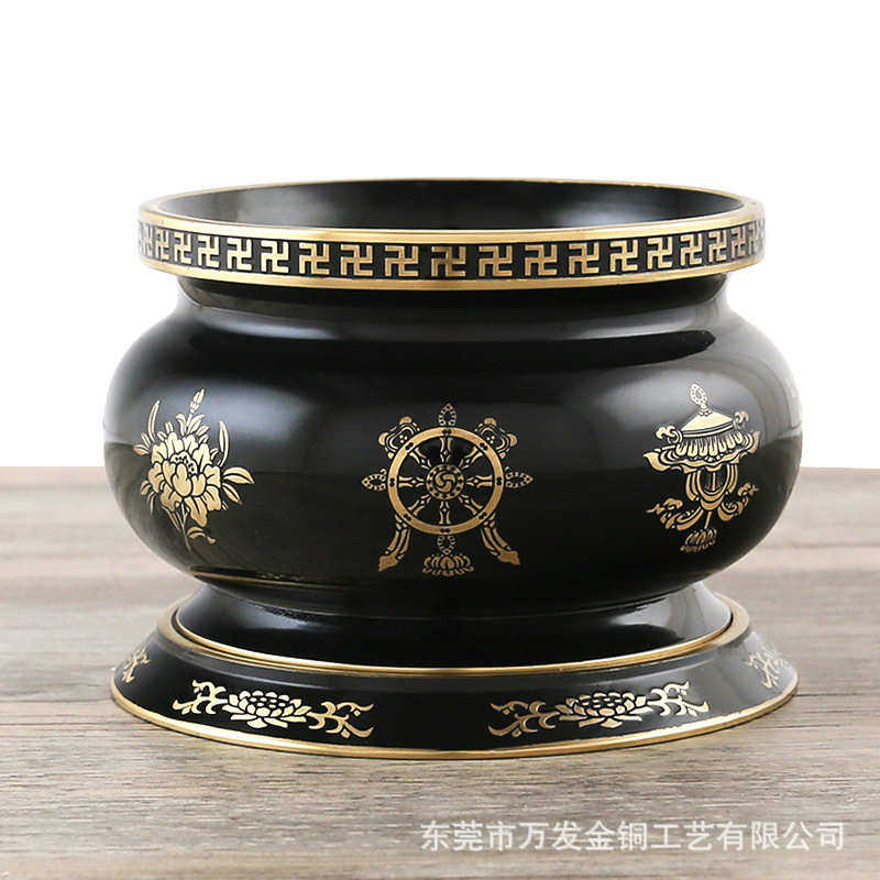 铜莲花炉心经仿古八吉祥炉寺院家用用品佛具黄铜香炉,特色手工艺,其他特色工艺品,淘宝优惠券,粉丝福利购,淘宝优惠卷
