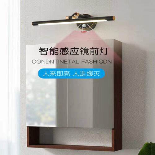 镜前灯卫生间镜柜专用可伸缩免打孔LED化妆补光灯新中式感应轻奢