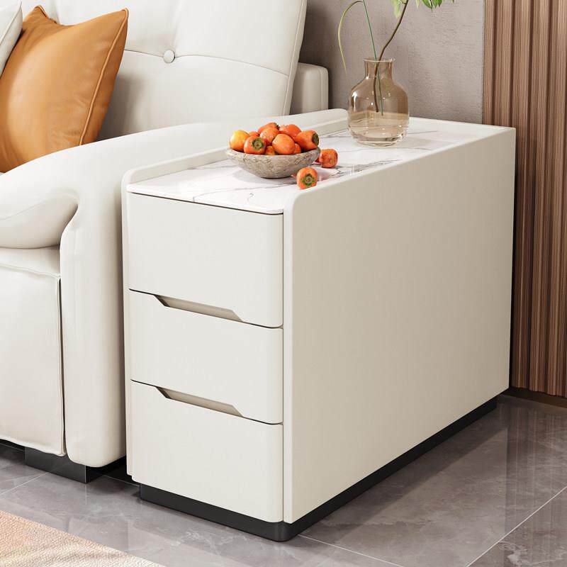 2025新款全实木沙发边柜轻奢高级感简约现代三层客厅落地角柜桌几