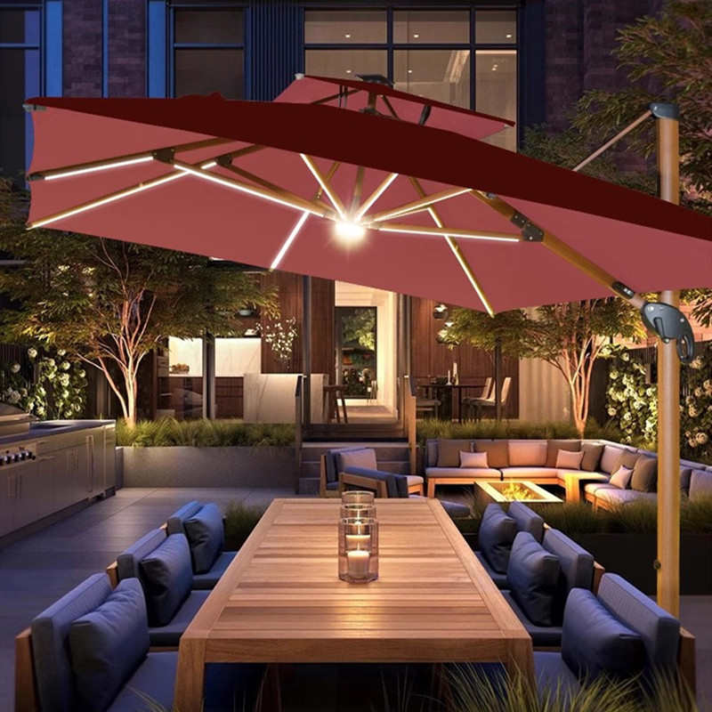 户外遮阳伞庭院伞花园液压罗马伞商用摆摊太阳伞棚室外别墅大型伞