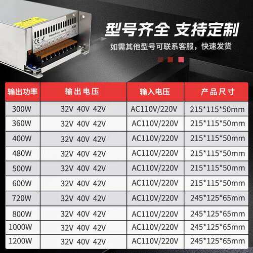 48V1200W步进机电源 DC48V600W工控设备驱动 200W灯具LED开关电源