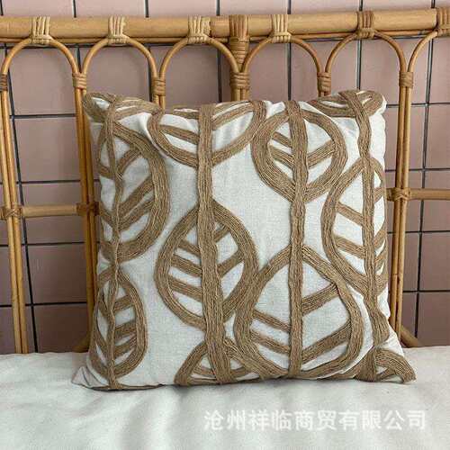 棉麻抱枕绣花靠垫样板间样品靠枕板房客厅沙发头靠背垫