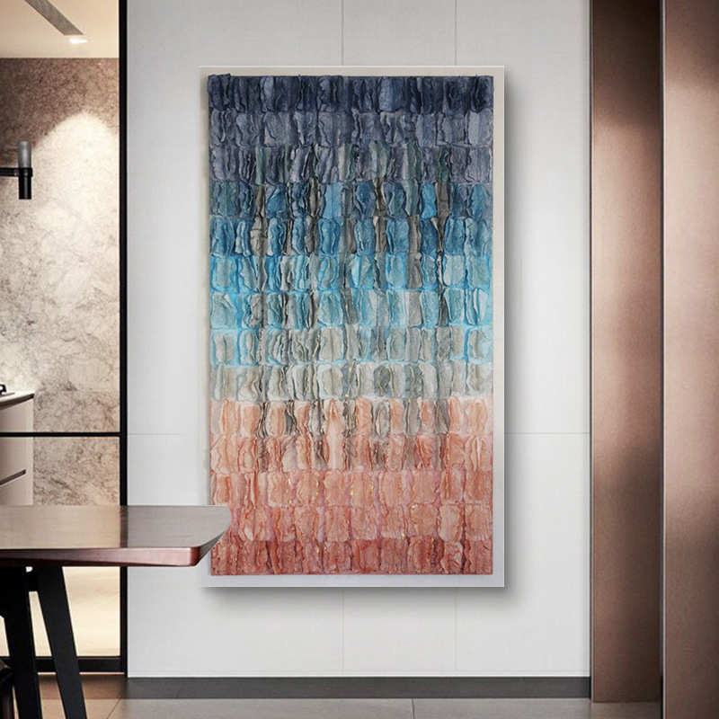 现代简约挂画客厅沙发背景墙壁画纸艺抽象实物画手工立体装饰画图片