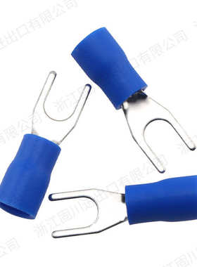 固川SV2-4冷压端子叉形Y/U型绝缘黄铜紫铜汽车电路光伏配线鼻