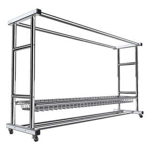 不锈钢晾衣架落地阳台家用挂衣服架加粗晾衣架双杆户外晒被子